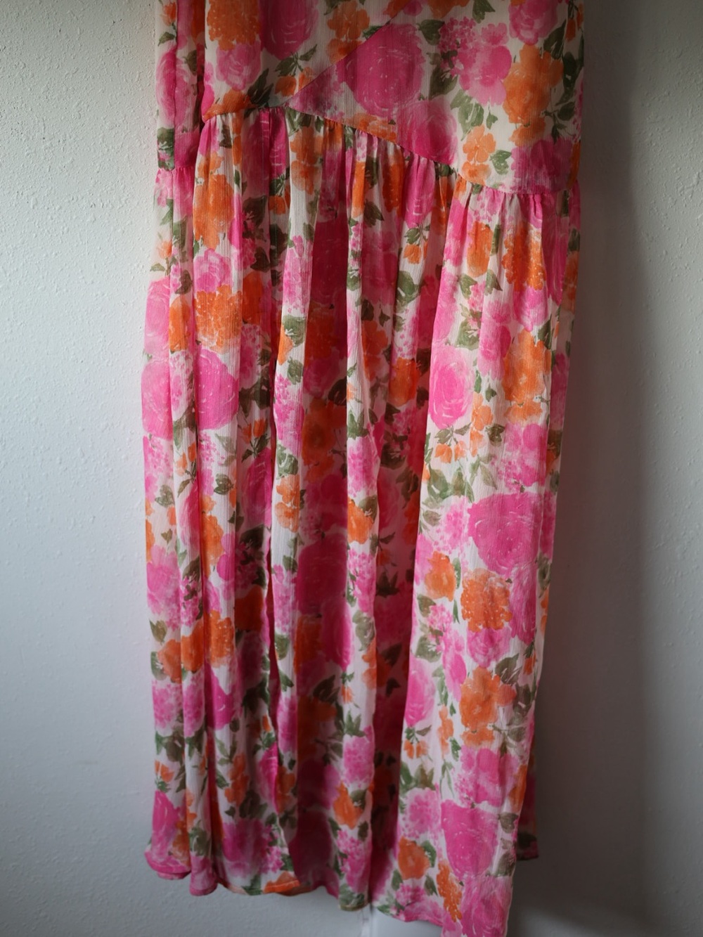 12th Tribe Strapless Drop Waist Pink Floral Maxi Dress - Picture 9 of 16